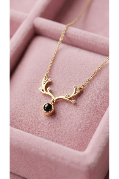 staınless steel 100 Dilde Seni Seviyorum Yazılı, Zarif Geyik Kadın Çelik Altı...