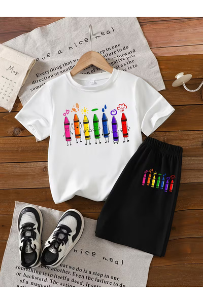 Cevval Σετ παιδικό μπλουζάκι και σορτς τσέπης