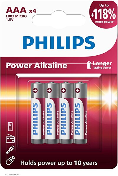 Generic Philips 1.5V LR03 Micro Alkaline AAA X4 Battery Red - 4 Piece
