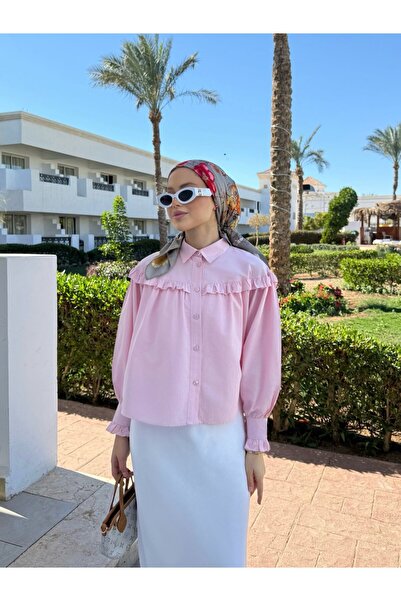 NovaCase Women's Skirt Top Ruffled Hijab Short Shirt