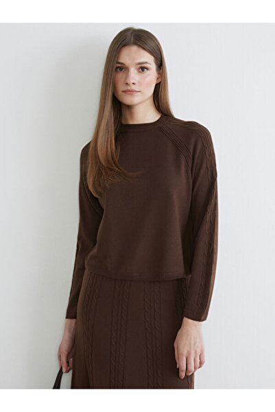 LC Waikiki Rmz Gi̇yi̇m Farkiyla Zero Roba Collar Self-Embroidered Women's Kni...