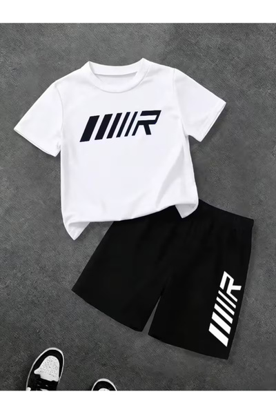 Cevval طقم تي شيرت وشورت جيب للأطفال
