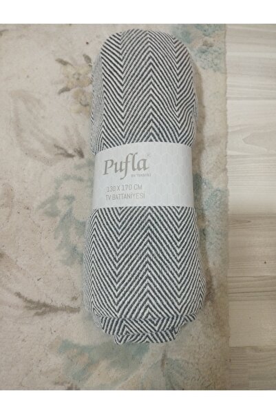 pufla Multipurpose Coverlet Gray Zikzak Tv Blanket & Sofa Cover