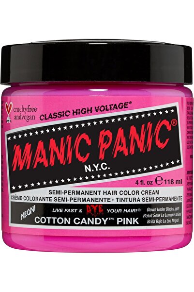 Manic Panic كريم صبغة شعر شبه دائم، لون وردي فاتح بنكهة حلوى القطن، 4 أونصات