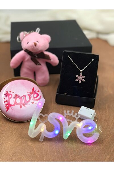 Desenor Concept Sevgiliye Hediye Love Led Ayıcık Anahtarlık Zarif Kolye Ve Me...