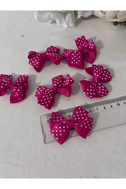 partici dükkanı شريط فيونكة جروجين جاهز من طبقتين - لون فوشيا - 6×4 سم - 12 قطعة