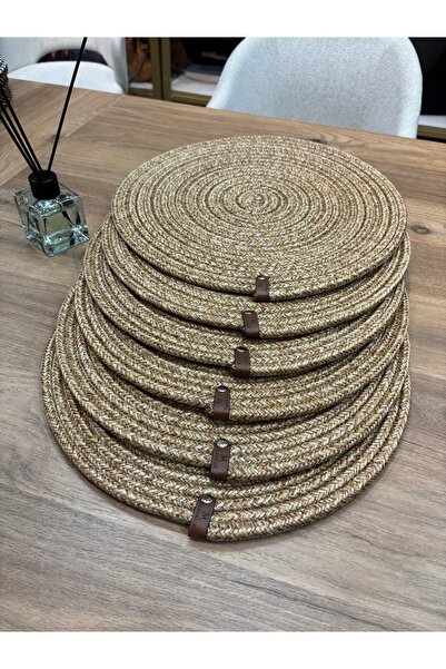 MaVaux Linen 6 Pieces Jute Placemats / American Service Lux Presentation Plat...