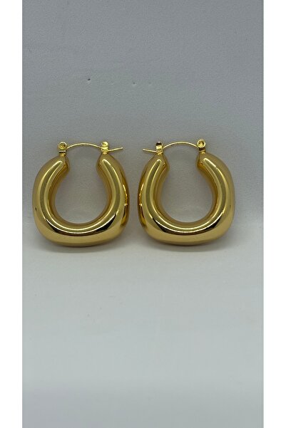 Store Kadın Gold Lüks Çelik Küpe - Kararmaz Suya Dayanıklı Chunky Halka Küpe