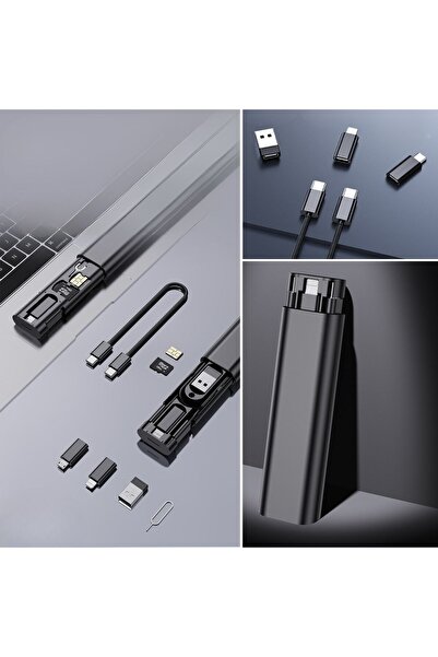 Genel Markalar Cep Tipi 60W Bas Aç Type-C, Şarj,Micro USB Hızlı Şarj Data Kab...