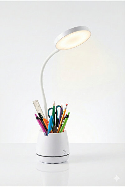 BEYZANA Kalemlik Ve Telefon Tutucu Tasarımlı Dokunmatik Masa Lambası