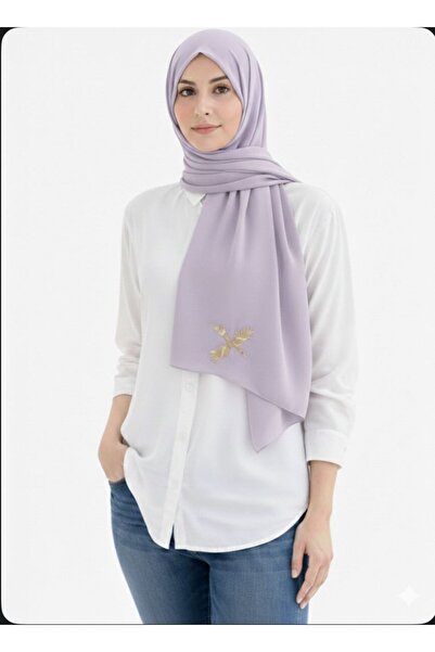 Veil Designer Purple sash with gold embroidery on both sides in the shape of ...