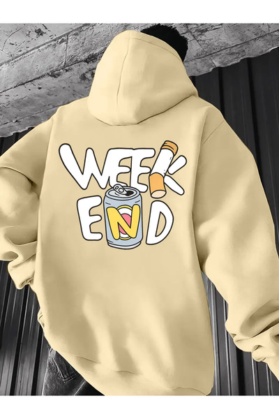 Rayan & Hoor Style Wekeend White Oversized Hoodie with Back Print