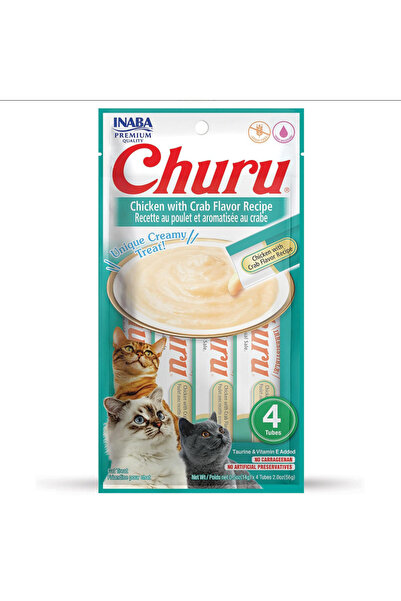 Ciao Churu Cream Tavuklu ve Yengeçli Krema Kedi Ödül Maması 4x14 gr