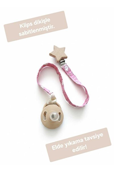 A&D HANDMADE Ahşap Klipsli Bebek Emzik Askısı