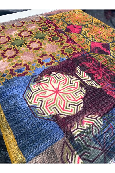 Bohemian Fuchsia Ethnic Patterned Organic Cotton Shawl