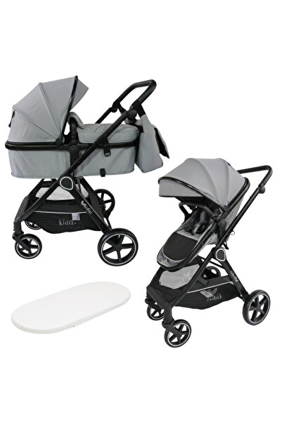 Kidizi Carucior multifunctional transformabil 2 in 1 Moveo gri, include salte...