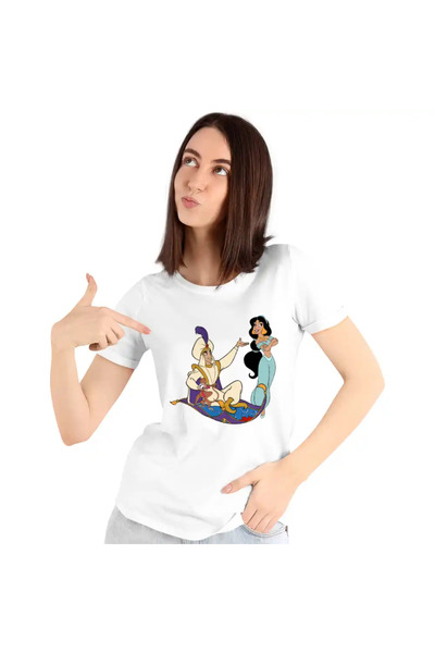 OEM Women's T-Shirt Aladdin Print Ali Jasmine Enchanted Carpet Sultan