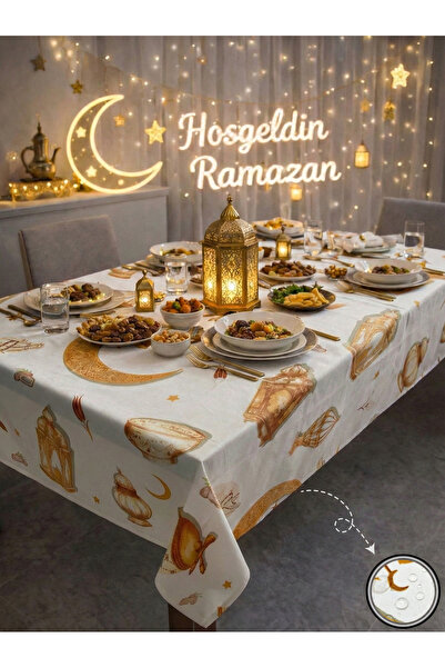 Soft Kare Vodootporan stolnjak za ramazan – otporan na mrlje, lako se briše i...