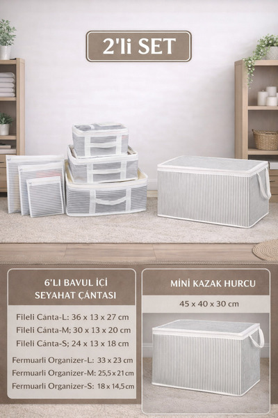 PONÇİK BEBEK Sweater Storage Organizer - Drawer Organizer Set of 6 Storage Bags