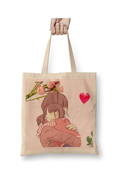 Toyaso Mother's Day Gift for Mothers White Cloth Bag Long Handle Shopping Bag...