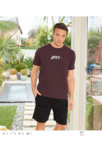 İpek Чоловічий комплект піжами з коротким рукавом, велосипедним коміром, 100%...