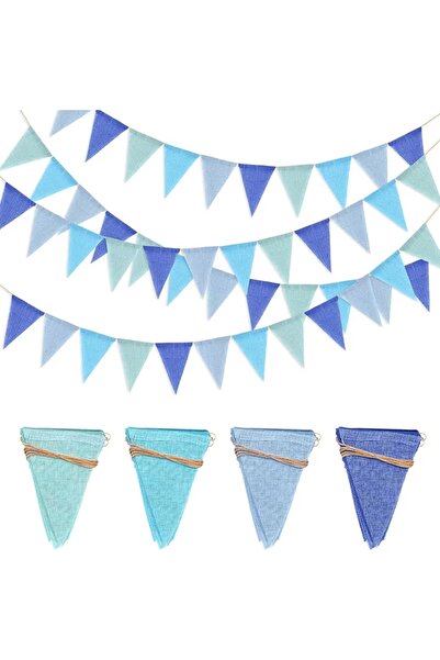 Choice4 Type d Colorful Triangle Banner - Linen Birthday Pennant Flags for Pa...