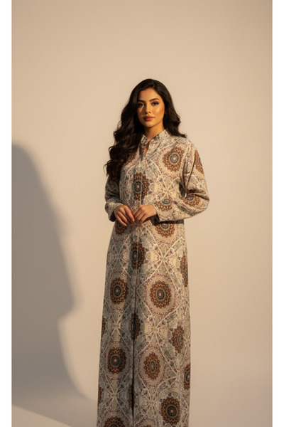 Moda Line Women's everyday jalabiya with a rose pattern