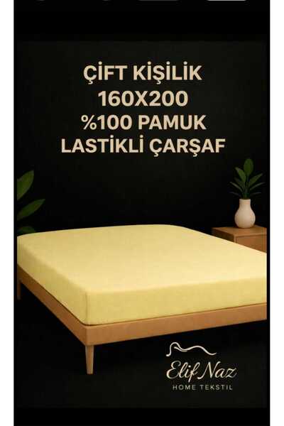 Elifnaz home tekstil Double Size 100% Cotton Fitted Sheet (Without Pillow)
