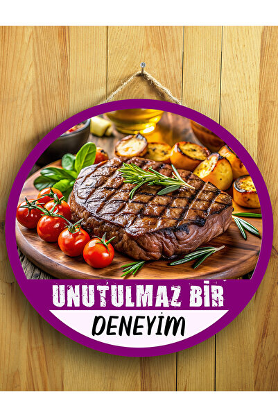 Mayeka Steak Wall Door Sign Wooden Hanging Board Signage for Meat Restaurants...