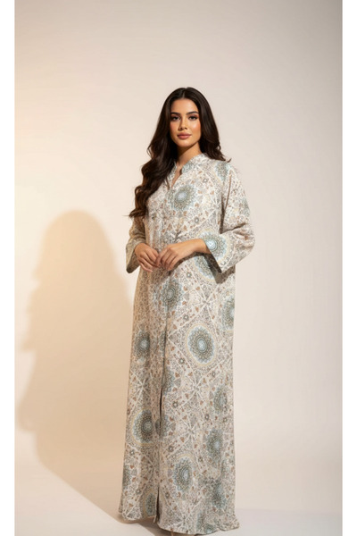 Moda Line Women's everyday jalabiya with a rose pattern