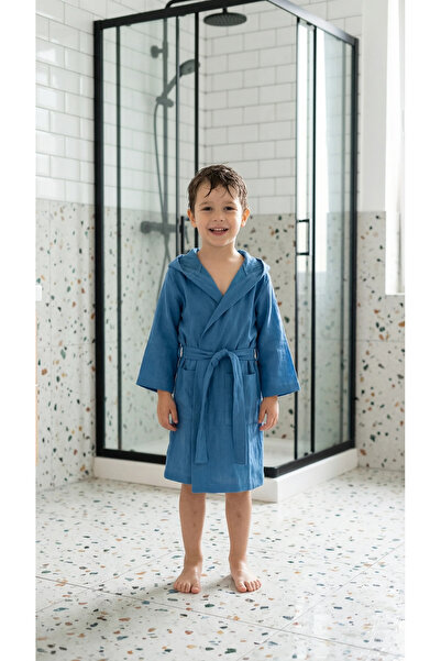 Vintero Home 100% Cotton Muslin Hooded Children's Bathrobe