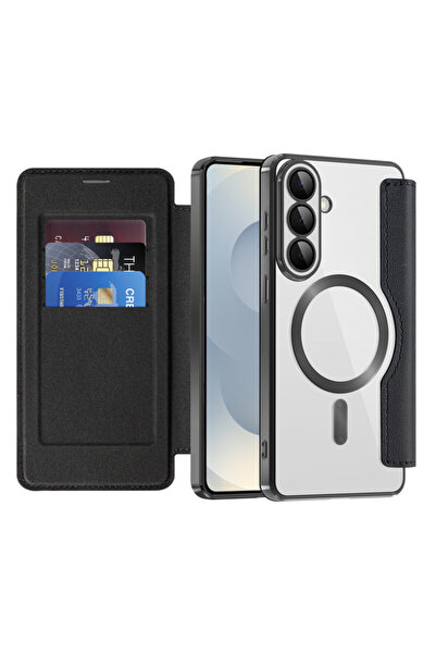 Techsuit Husă tip carte SmartMag pentru Samsung Galaxy S26 Plus, neagră