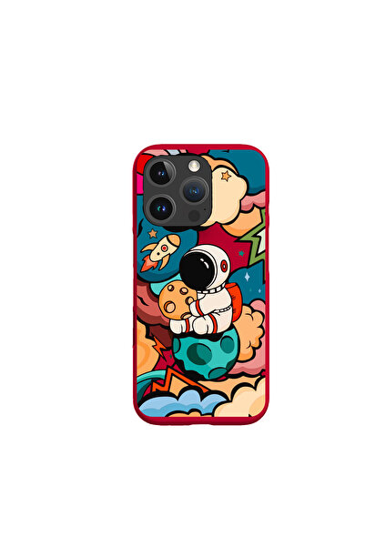 KaffCase حافظة هاتف مطبوعة بتصميم Astronaut 3 متوافقة مع آيفون 16 برو