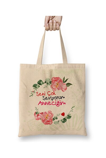 Toyaso I Love You so Much Mom Mother's Day Gift for Mom Cloth Bag Shopping Ba...