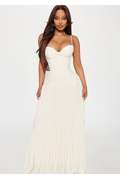 ARDSU Fashion Nova Daniella Φόρεμα μάξι Με πιέτες με κορσέ Δαντέλα τεμαχίων -...