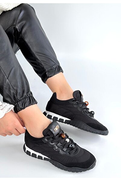STUMBANNG Tues Black Nubuck Lace-Up Sports Shoes