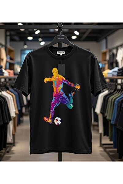 playwear Unisex Oversize Mold Football Design Printed Tshirt