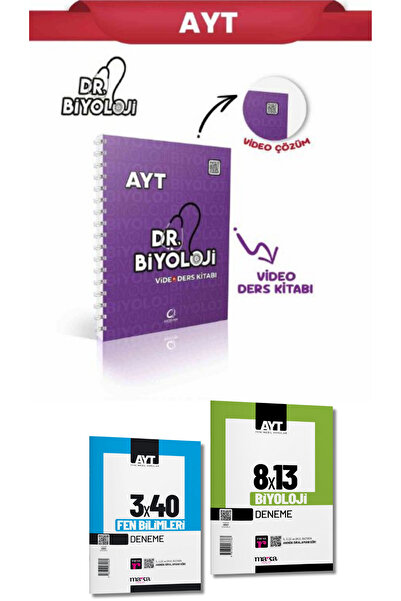 Oksijen Yayınları DR.BİYOLOJİ AYT VİDEO DERS KİTABI ve 2 Fasikül Deneme