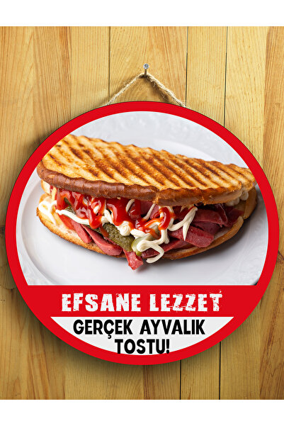 Mayeka Cafeler Restoranlar İçin Ayvalık Tostu Duvar Kapı Tablo Ahşap Askılı P...