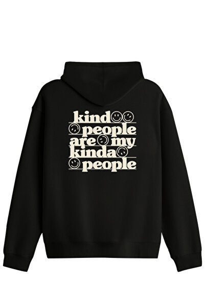 BetterThanCo Унисекс суитшърт с качулка и яка с надпис „Be Kind“