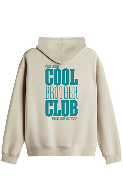 BetterThanCo Hanorac unisex cu glugă și imprimeu Cool Brother Club