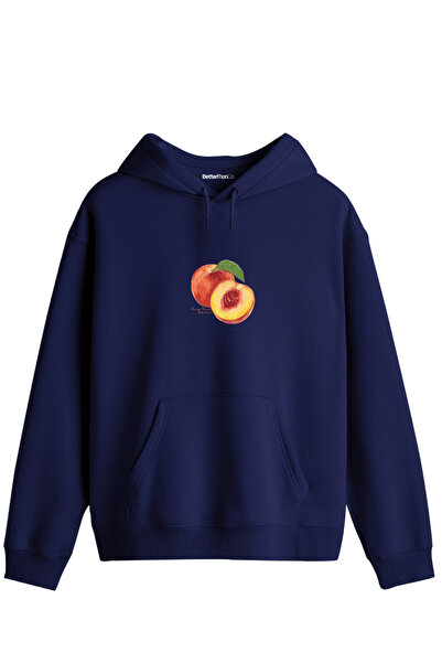 BetterThanCo Унисекс суитшърт с качулка и принт с праскови