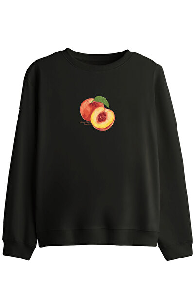 BetterThanCo Блуза с принт на праскови и висока яка