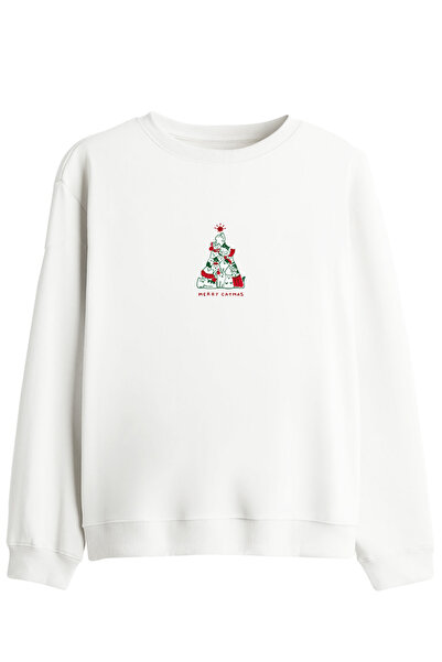 BetterThanCo Φούτερ με στάμπα Catmas και λαιμόκοψη ποδηλάτου