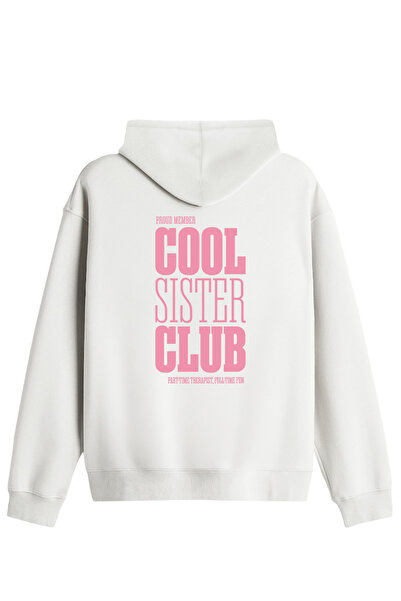 BetterThanCo Cool Sister Club Printed Unisex Hooded Collar Hoodie