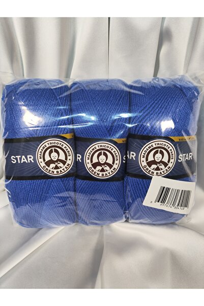 Ören Bayan Star Saks Mavisi El Örgü İpi (3 Adet) - Renk: 016
