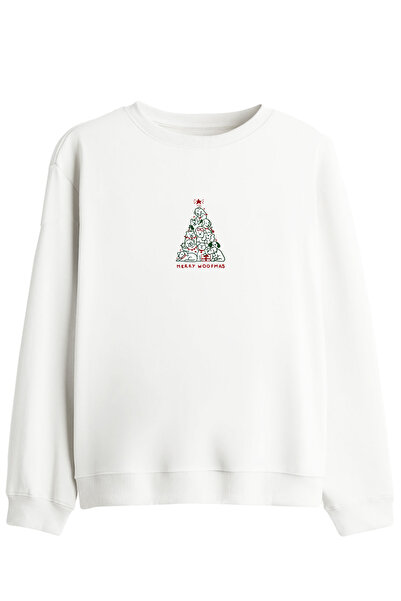 BetterThanCo Hanorac cu imprimeu Woofmas, cu guler tip crewneck