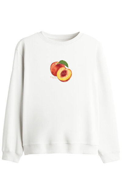 BetterThanCo Hanorac cu imprimeu piersică și guler tip bicicletă