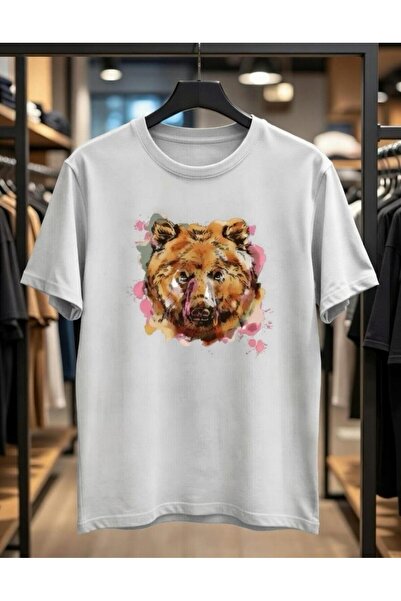 playwear تيشيرت مطبوع بتصميم ملون على شكل دب كبير الحجم للجنسين