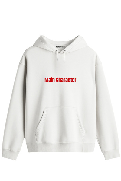 BetterThanCo هودي بطباعة شخصية رئيسية للجنسين مع ياقة مزودة بغطاء للرأس